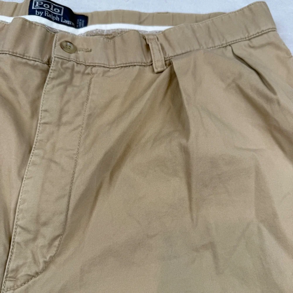 Polo Ralph Lauren Mens Khaki‎ Shorts Size 40 Pleated Cotton Chino Casual